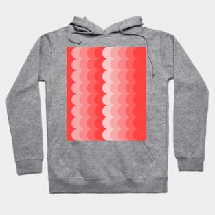 Retro, Coral, Scallop Curve Pattern Hoodie